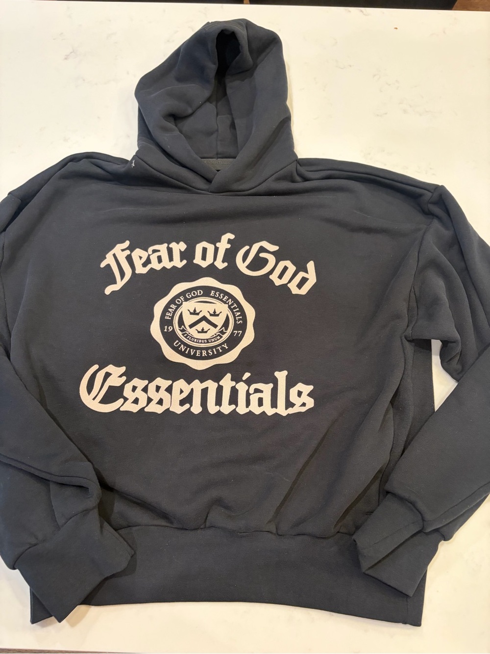 Essentials Navy Logo Hoodie